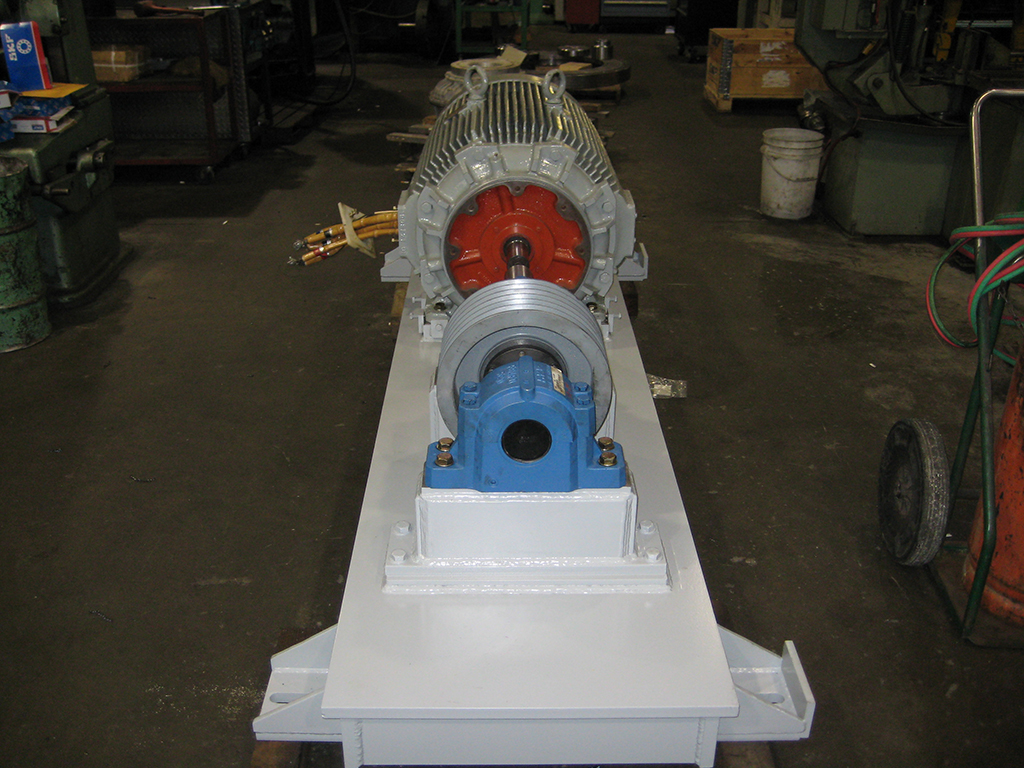 electric motor base for sand and gravel quarry